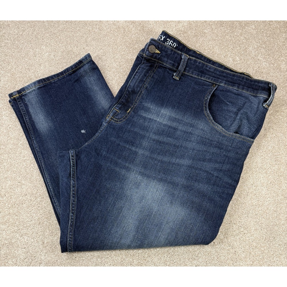 Foundry Advance Flex 360 Stretch Straight Leg Jeans Men's 54x29 Blue Distressed